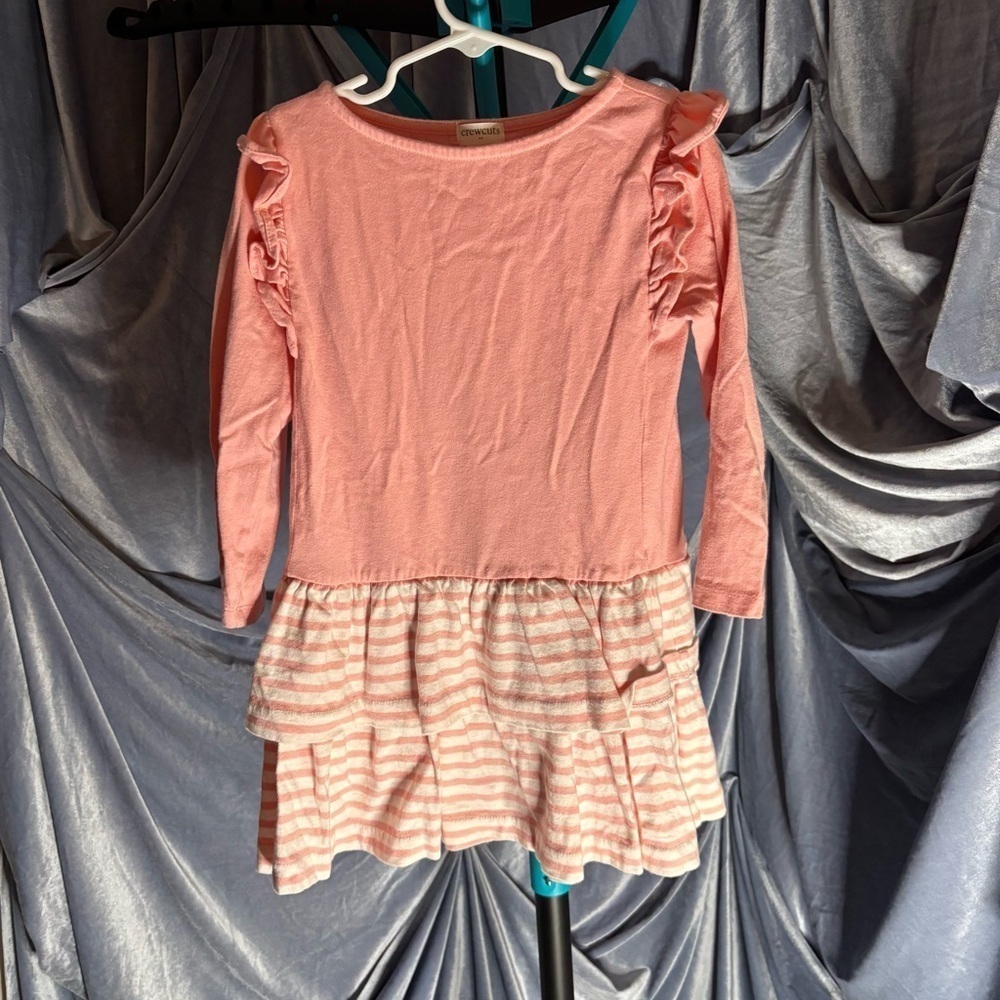 Crewcuts Pink Long Sleeve dress Ruffled Hem